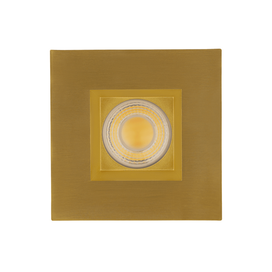 P-6032 3 Inch Brushed Brass Square 24W 1800 Lumens 5CCT Recessed Light