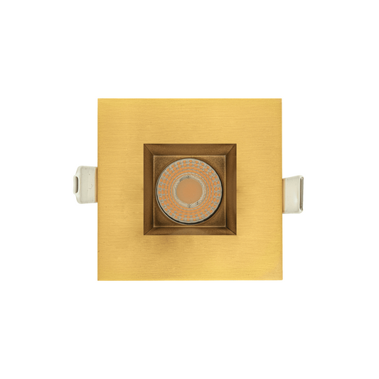 P-6159 2 Inch Brushed Brass Square 20W 1700/1200 Lumens 5CCT Recessed Light