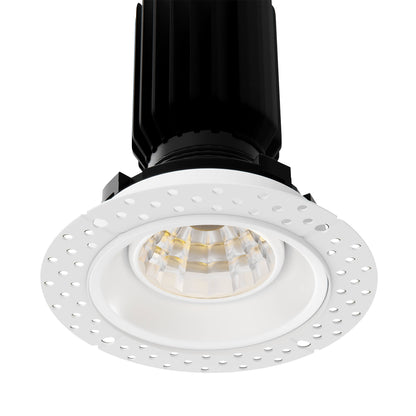 P-6160 3 Inch Trimless White Round 12W 1000 Lumens 5CCT Gimbal Light