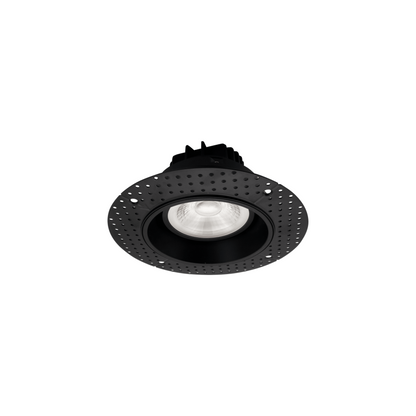 P-6166 4 Inch Trimless Black Round 17W 1500 Lumens 5CCT Gimbal Light