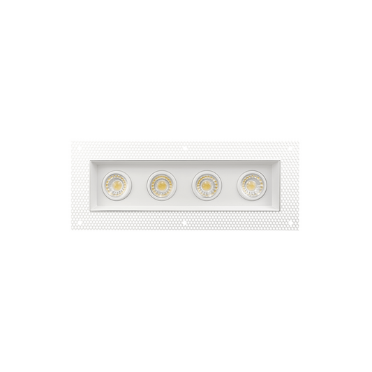 P-6167 3 Inch Trimless 4 Head White 30W 2800 Lumens 5CCT Gimbal Light