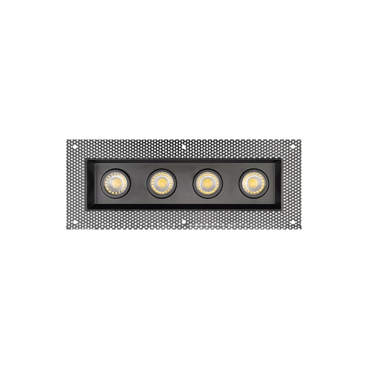 P-6168 3 Inch Trimless 4 Head Black 30W 2800 Lumens 5CCT Gimbal Light