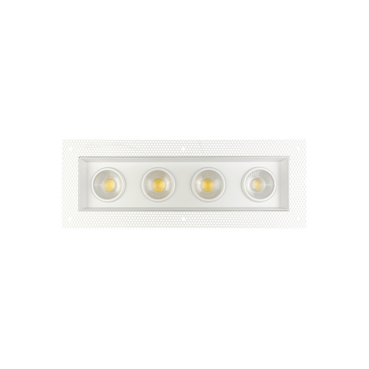 P-6169 4 Inch Trimless 4 Head White 52W 4800 Lumens 5CCT Gimbal Light