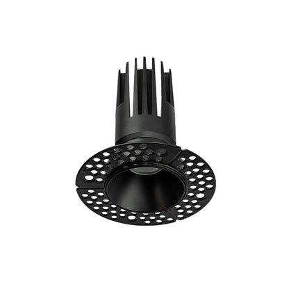 P-6381 2 Inch Trimless Round Black 14W-8W 1200-750 Lumens 5CCT Recessed Light
