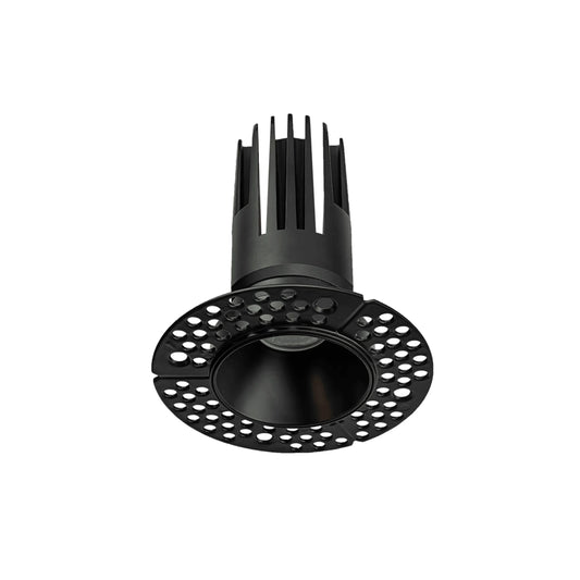 P-6381 2 Inch Trimless Round Black 14W-8W 1200-750 Lumens 5CCT Recessed Light