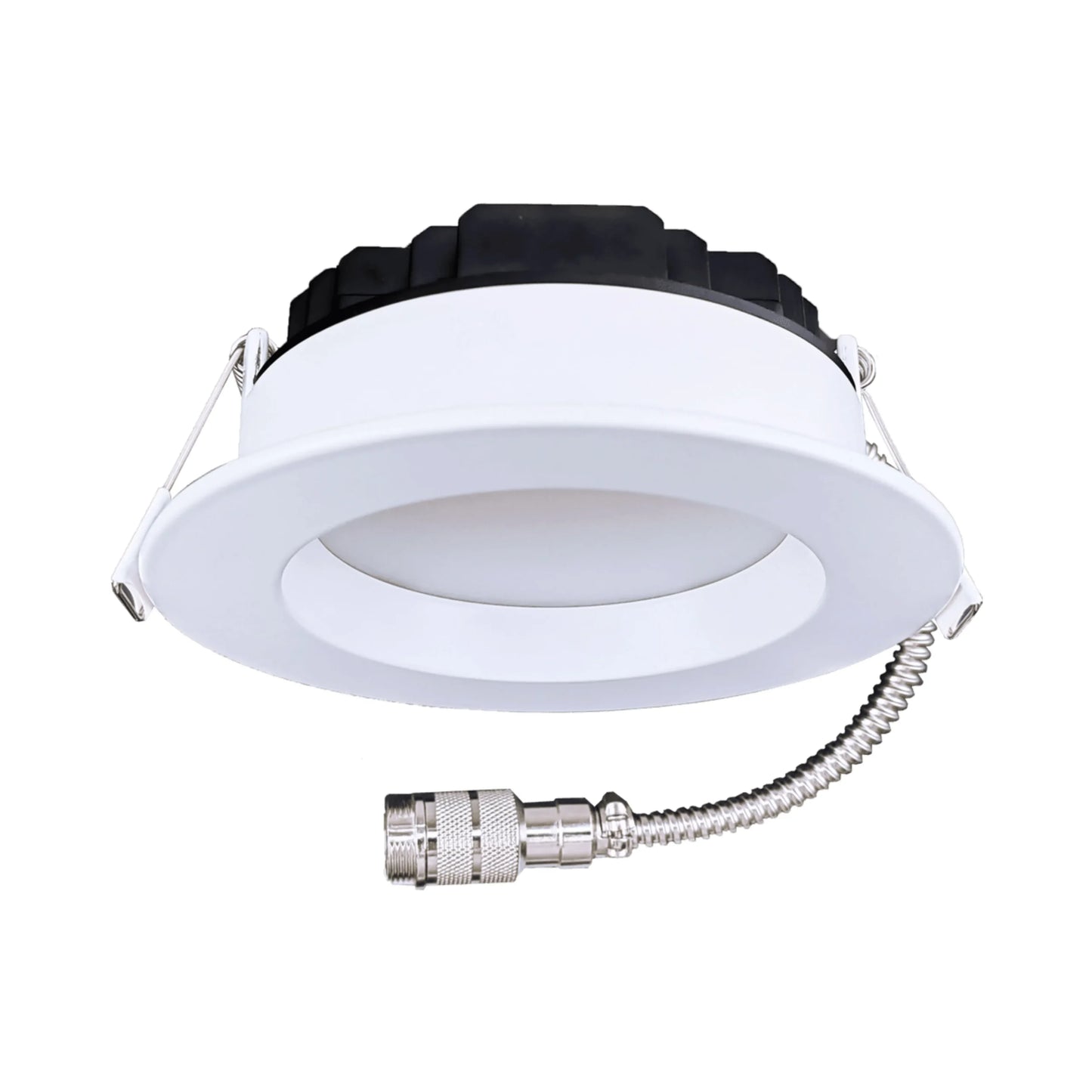 P-6402 4 Inch Slim Round White Finish 20W-15W=200W-125W, 2000-1400 Lumens 5CCT Recessed Light