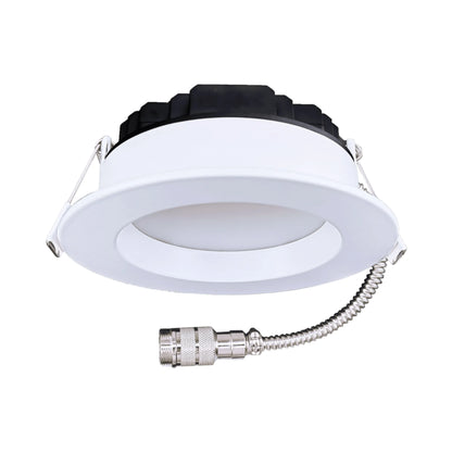 P-6402 4 Inch Slim Round White Finish 20W-15W=200W-125W, 2000-1400 Lumens 5CCT Recessed Light