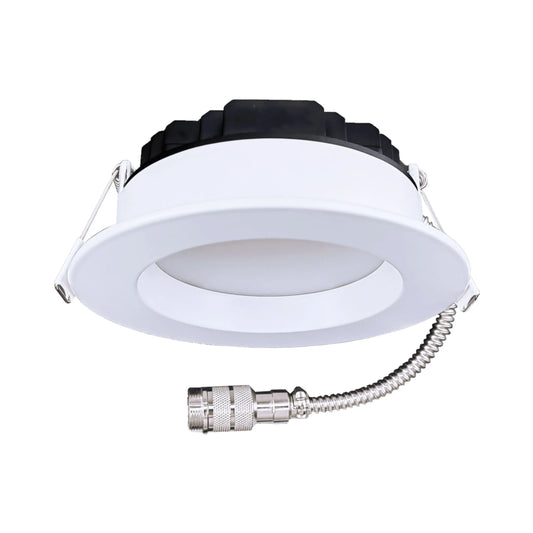 P-6402 4 Inch Slim Round White Finish 20W-15W=200W-125W, 2000-1400 Lumens 5CCT Recessed Light