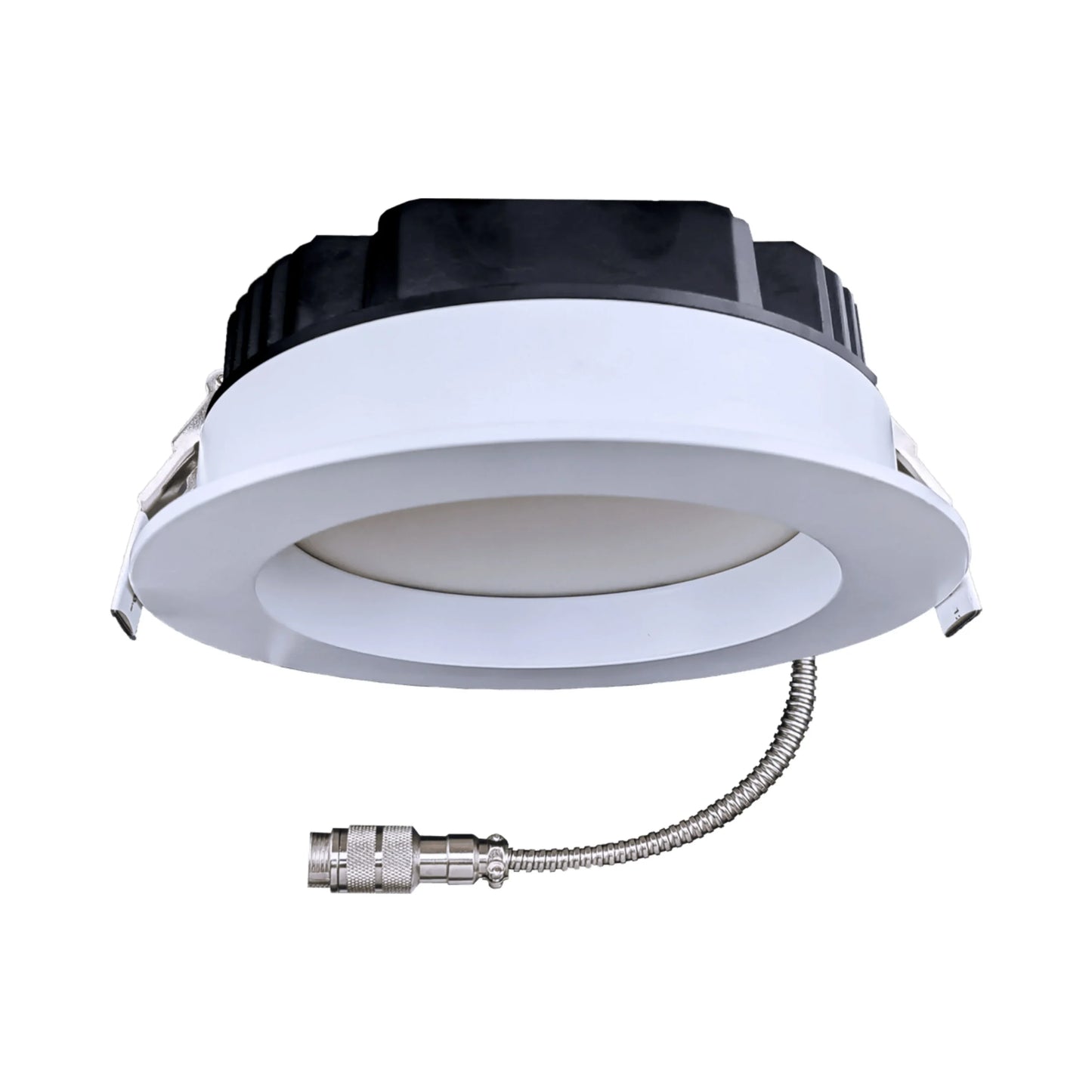P-6404 6 Inch Slim Round White Finish 48W-28W=500W-325W, 5000-2700 Lumens 5CCT Recessed Light