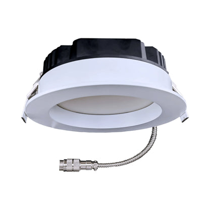 P-6404 6 Inch Slim Round White Finish 48W-28W=500W-325W, 5000-2700 Lumens 5CCT Recessed Light