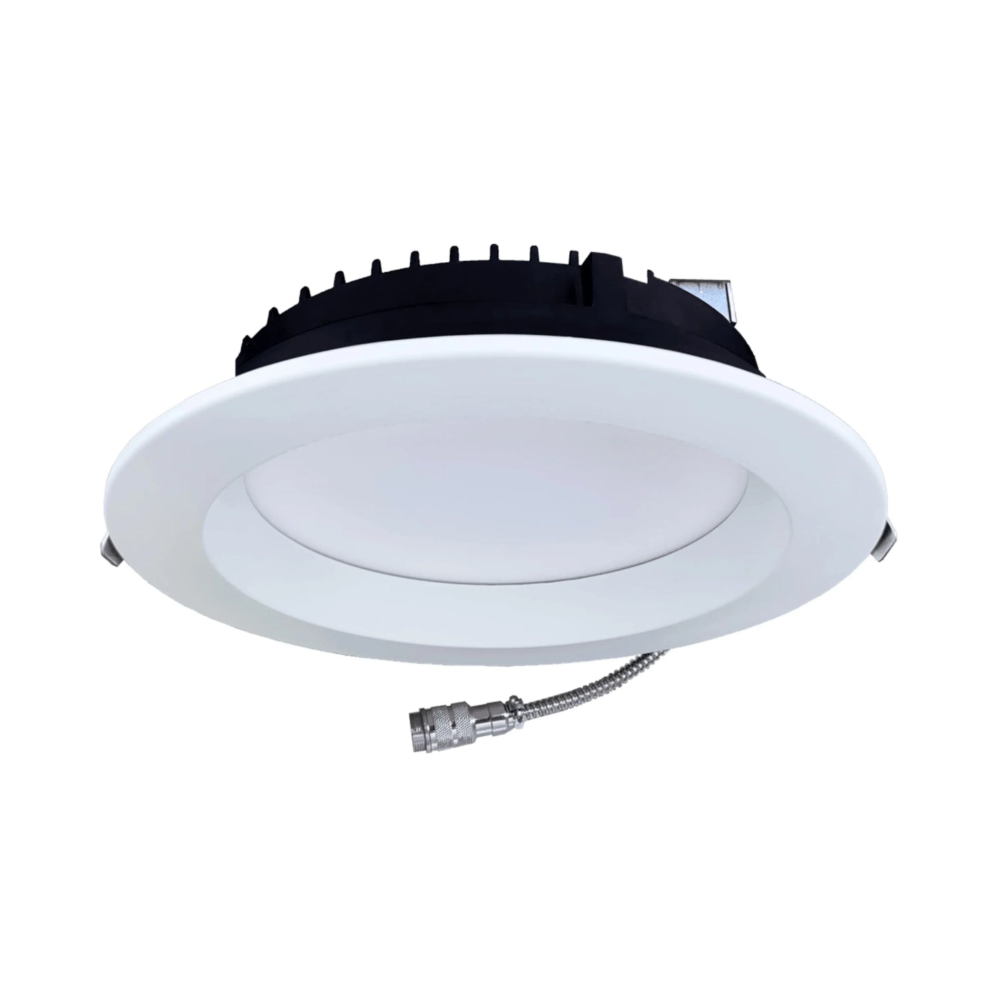 P-6405 8 Inch Slim Round White Finish 80-50W=800-500W, 8000-5000 Lumens 5CCT Recessed Light