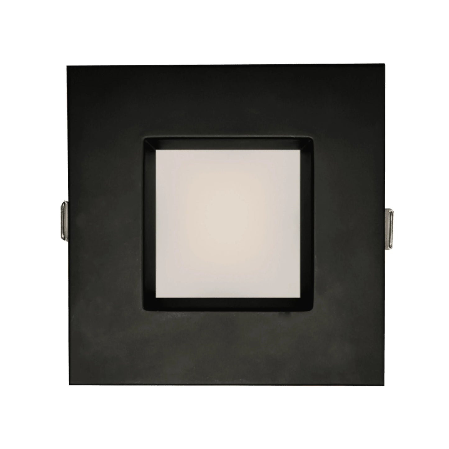 P-6407 4 Inch Slim Square Black Finish 20W-15W=200W-125W, 2000-1400 Lumens 5CCT Recessed Light