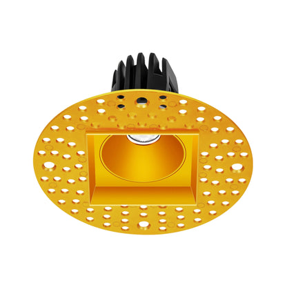 P-6409 1.5 Inch Trimless Square, Brass Finish 7 Watts, 600 Lumens 5CCT Recessed Light
