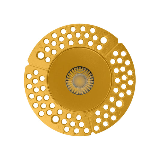 P-6415 2 Inch Trimless Round, Brass Finish 14/20W, 1200/1700 Lumens 5CCT Recessed Light