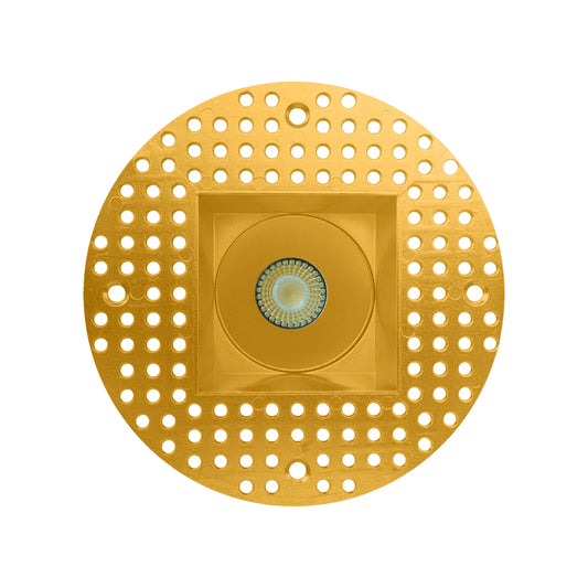 P-6419 2 Inch Trimless Square, Brass Finish 8 Watts, 700 Lumens 5CCT Recessed Light