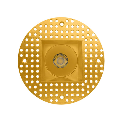 P-6420 2 Inch Trimless Square, Brass Finish 14 Watts, 1200 Lumens 5CCT Recessed Light