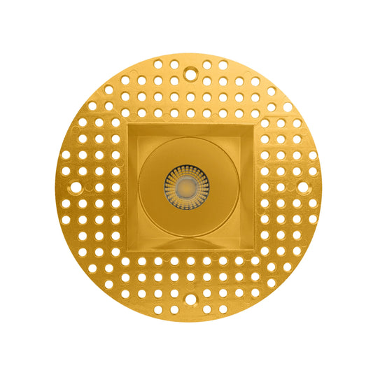 P-6420 2 Inch Trimless Square, Brass Finish 14 Watts, 1200 Lumens 5CCT Recessed Light