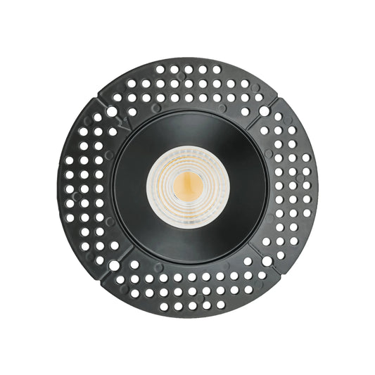P-6436 4 Inch Trimless Round, Black Finish 15/22W,1600/2400 Lumens 5CCT Recessed Light
