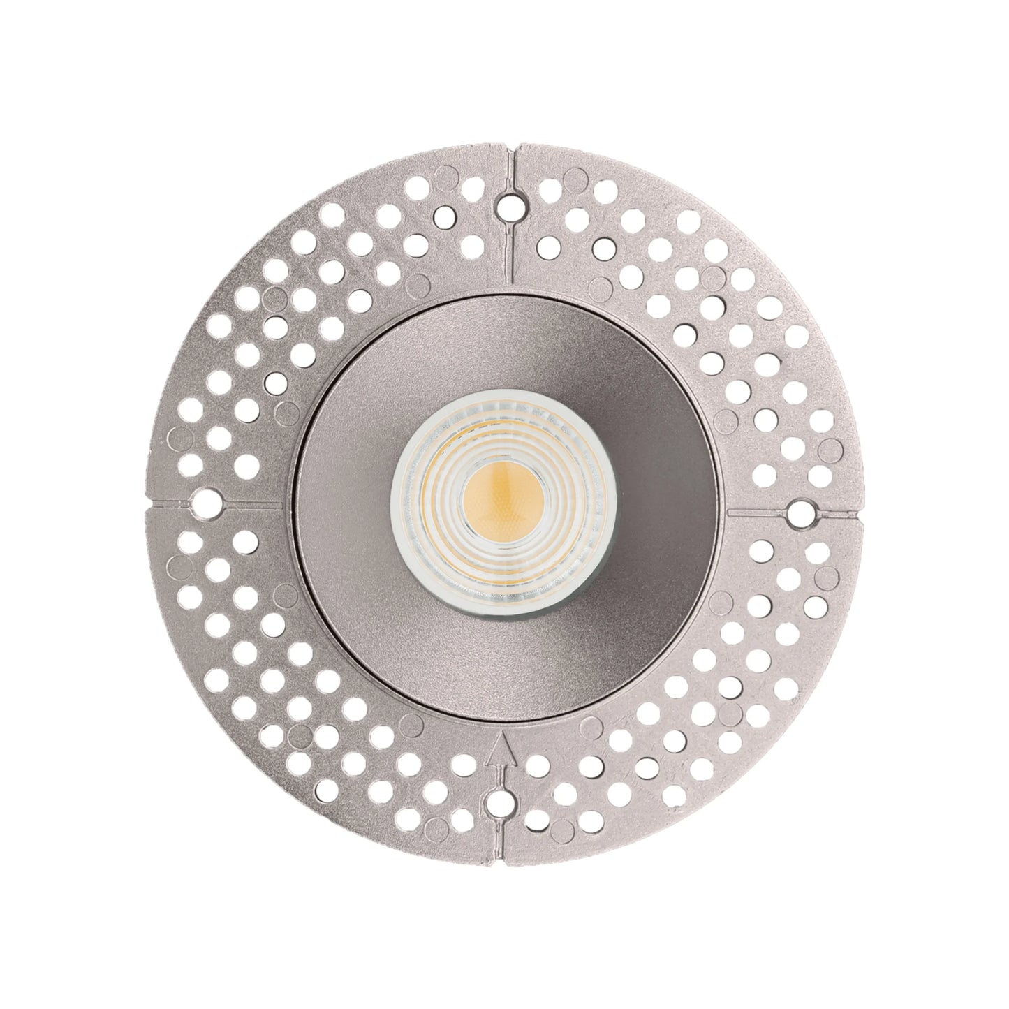P-6437 4 Inch Trimless Round, Nickel Finish 15/22W,1600/2400 Lumens 5CCT Recessed Light