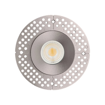 P-6437 4 Inch Trimless Round, Nickel Finish 15/22W,1600/2400 Lumens 5CCT Recessed Light
