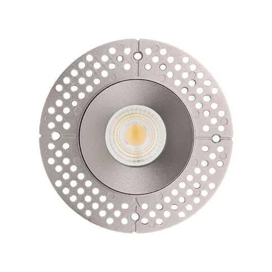 P-6437 4 Inch Trimless Round, Nickel Finish 15/22W,1600/2400 Lumens 5CCT Recessed Light