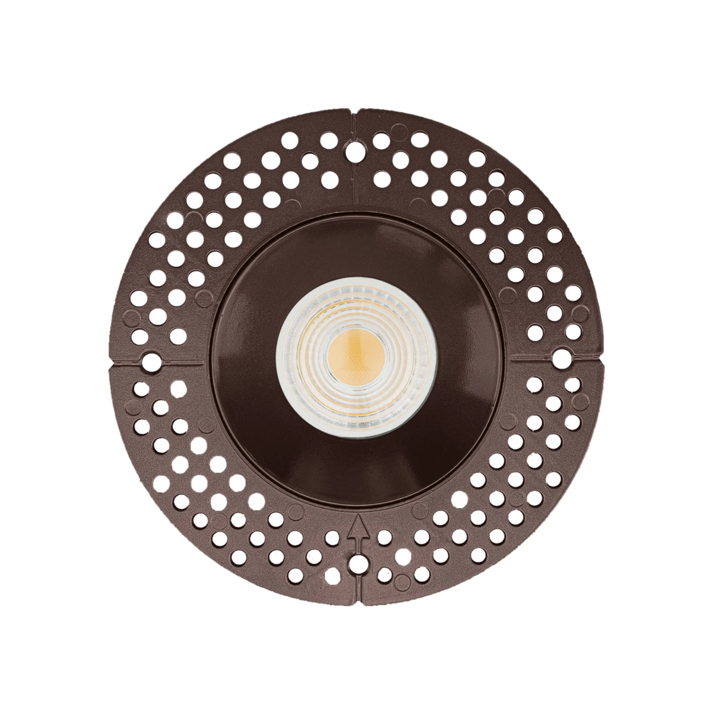 P-6438 4 Inch Trimless Round, Bronze Finish 15/22W,1600/2400 Lumens 5CCT Recessed Light