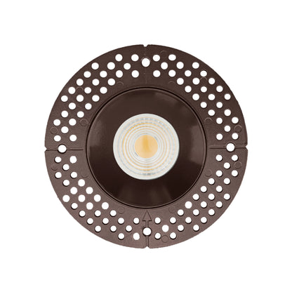 P-6438 4 Inch Trimless Round, Bronze Finish 15/22W,1600/2400 Lumens 5CCT Recessed Light