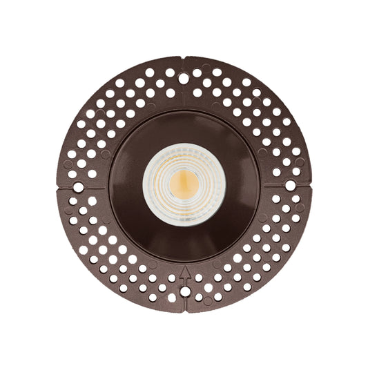 P-6438 4 Inch Trimless Round, Bronze Finish 15/22W,1600/2400 Lumens 5CCT Recessed Light