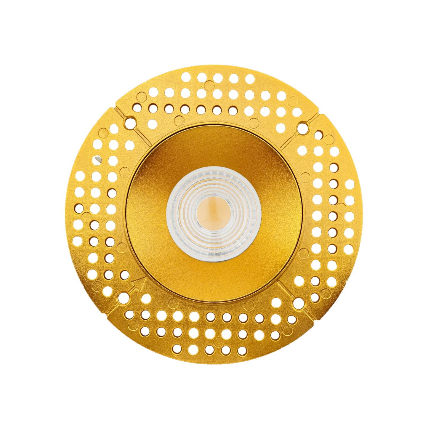 P-6439 4 Inch Trimless Round, Brass Finish 15/22W,1600/2400 Lumens 5CCT Recessed Light