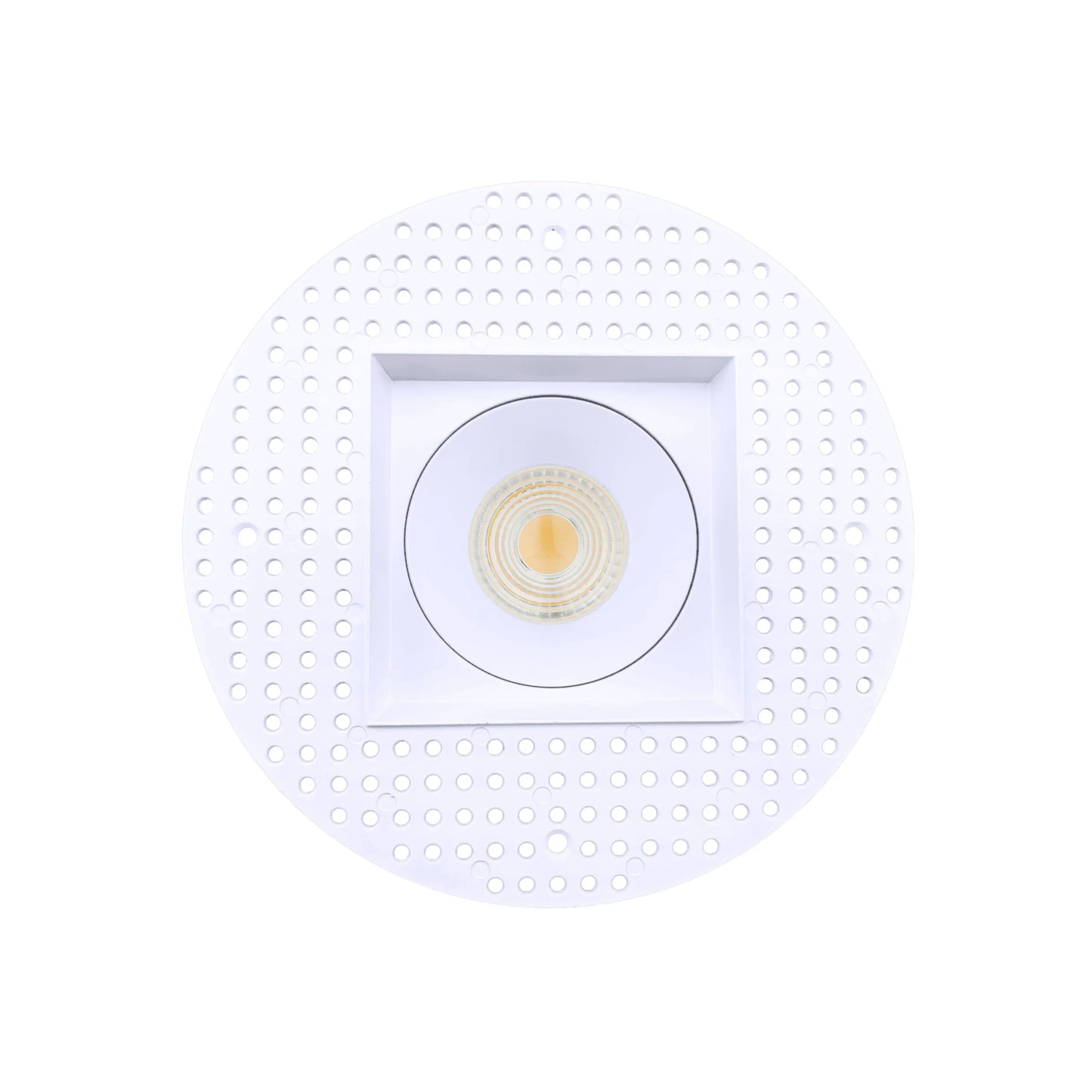 P-6440 4 Inch Trimless Square, White Finish 15/22W,1600/2400 Lumens 5CCT Recessed Light