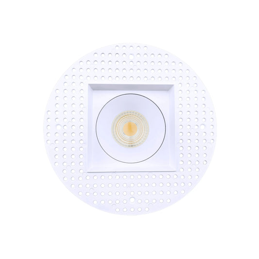 P-6440 4 Inch Trimless Square, White Finish 15/22W,1600/2400 Lumens 5CCT Recessed Light