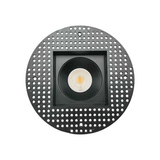 P-6441 4 Inch Trimless Square, Black Finish 15/22W,1600/2400 Lumens 5CCT Recessed Light