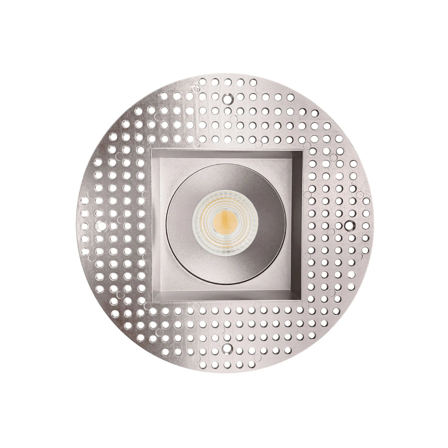 P-6442 4 Inch Trimless Square, Nickel Finish 15/22W,1600/2400 Lumens 5CCT Recessed Light