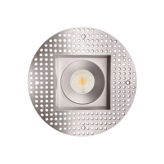 P-6442 4 Inch Trimless Square, Nickel Finish 15/22W,1600/2400 Lumens 5CCT Recessed Light