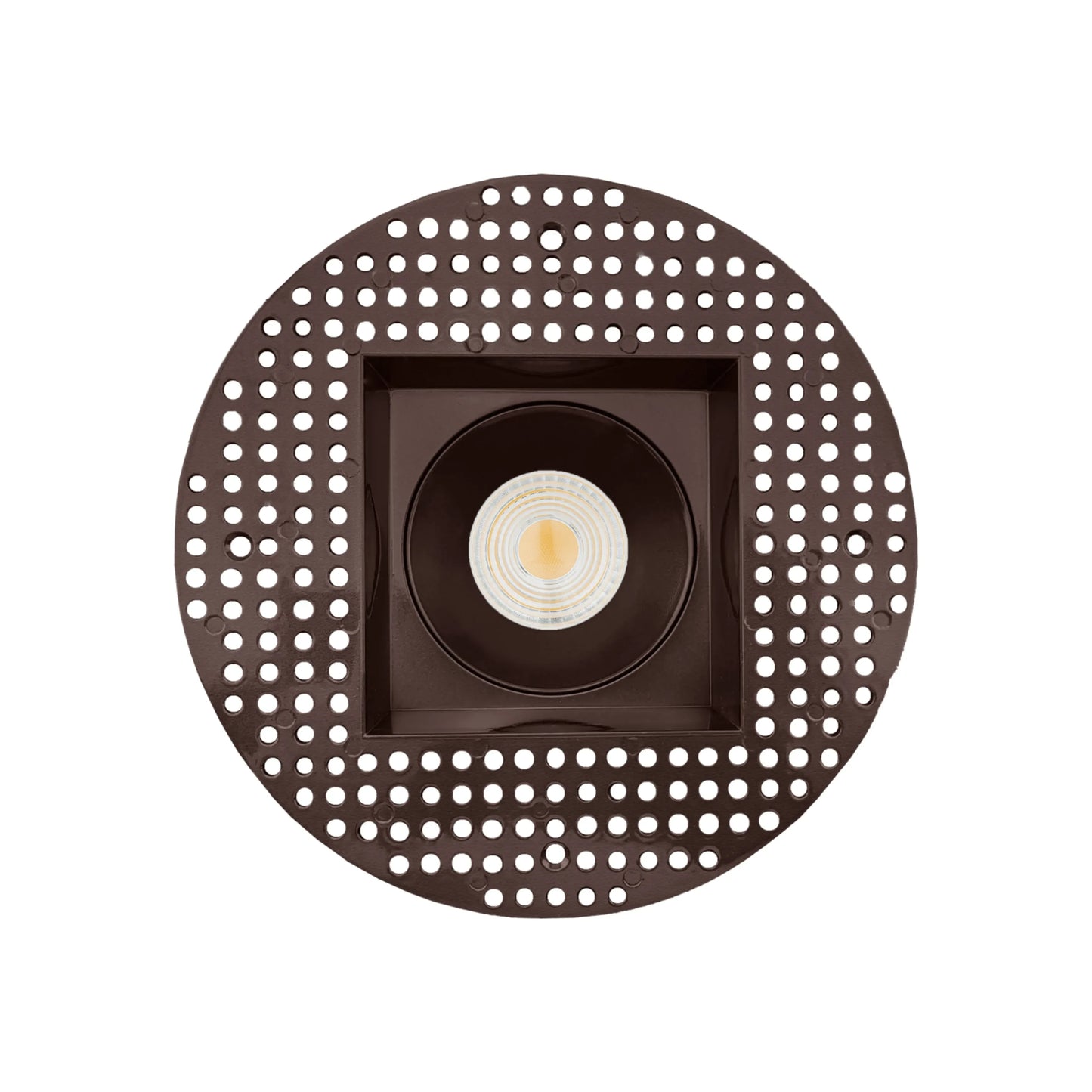 P-6443 4 Inch Trimless Square, Bronze Finish 15/22W,1600/2400 Lumens 5CCT Recessed Light