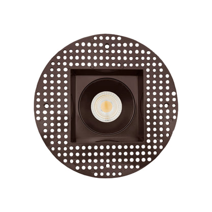 P-6443 4 Inch Trimless Square, Bronze Finish 15/22W,1600/2400 Lumens 5CCT Recessed Light