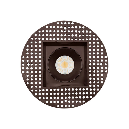 P-6443 4 Inch Trimless Square, Bronze Finish 15/22W,1600/2400 Lumens 5CCT Recessed Light