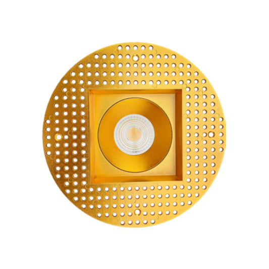 P-6444 4 Inch Trimless Square, Brass Finish 15/22W,1600/2400 Lumens 5CCT Recessed Light