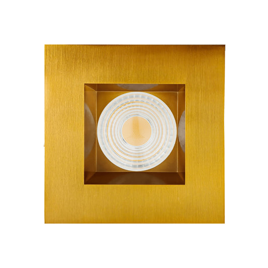 P-6485 4 Inch Square, Brushed Brass Finish 32 Watts, 3000 Lumens 5CCT Recessed Light