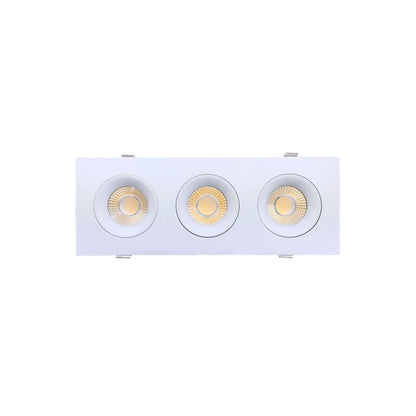 P-6491 3.5 Inch 3 Head Multiple Gimbal, White Finish 60 Watts, 5250 Lumens 5CCT Recessed Light