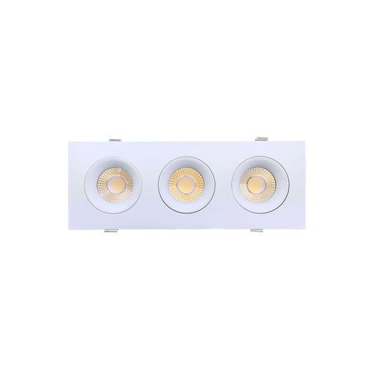P-6491 3.5 Inch 3 Head Multiple Gimbal, White Finish 60 Watts, 5250 Lumens 5CCT Recessed Light