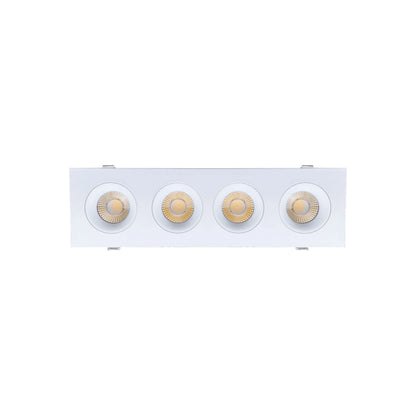 P-6492 3.5 Inch 4 Head Multiple Gimbal, White Finish 80 Watts, 6800 Lumens 5CCT Recessed Light