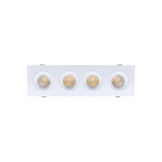 P-6492 3.5 Inch 4 Head Multiple Gimbal, White Finish 80 Watts, 6800 Lumens 5CCT Recessed Light