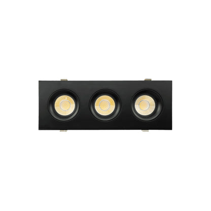 P-6496 3.5 Inch 3 Head Multiple Gimbal, Black Finish 60 Watts, 5250 Lumens 5CCT Recessed Light