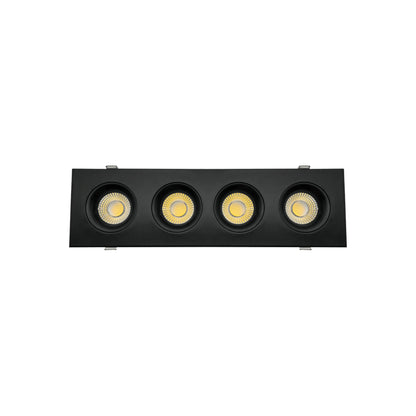 P-6497 3.5 Inch 4 Head Multiple Gimbal, Black Finish 80 Watts, 6800 Lumens 5CCT Recessed Light