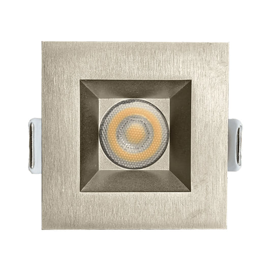 P-6499 1.5 Inch Square Brushed Nickel Smooth, 7 Watts, 600 Lumens 5CCT Recessed Light