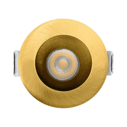 P-6500 1.5 Inch Round Brushed Brass Smooth, 7 Watts, 600 Lumens 5CCT Recessed Light