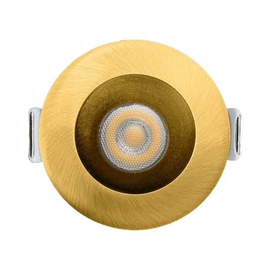 P-6500 1.5 Inch Round Brushed Brass Smooth, 7 Watts, 600 Lumens 5CCT Recessed Light