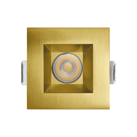 P-6501 1.5 Inch Square Brushed Brass Smooth, 7 Watts, 600 Lumens 5CCT Recessed Light