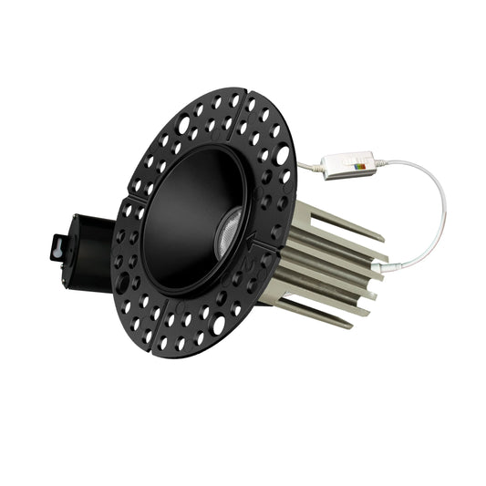 P-6506 1.5 Inch Trimless Round, Black Finish 15 Watts, 1100 Lumens 5CCT Recessed Light